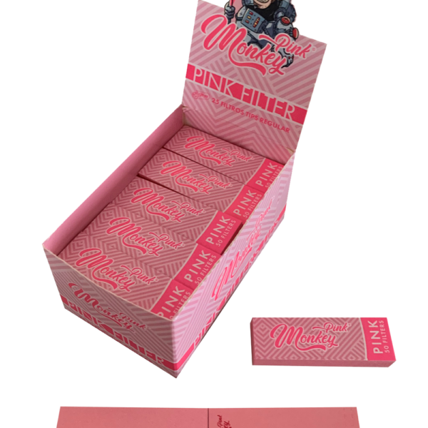 Pre-Punctured Card Filter Tips - Pink