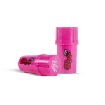 2 Pink Monkey King Plastic Grinder Stash Pots with Storage