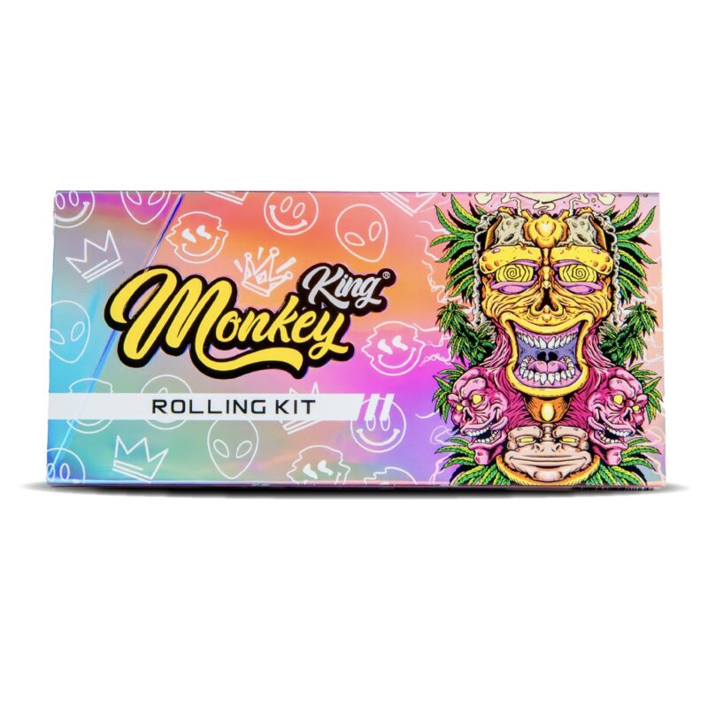 Monkey King Papers, Tips & Rolling Kit: Magnetic Ready to Fly - King Size Unbleached