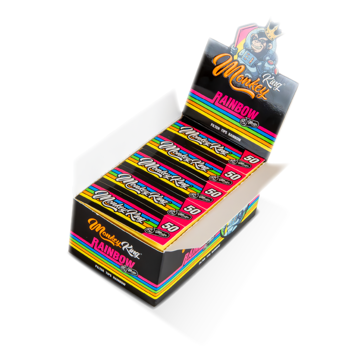 Monkey King Filter Tips: Rainbow (Box of 25)