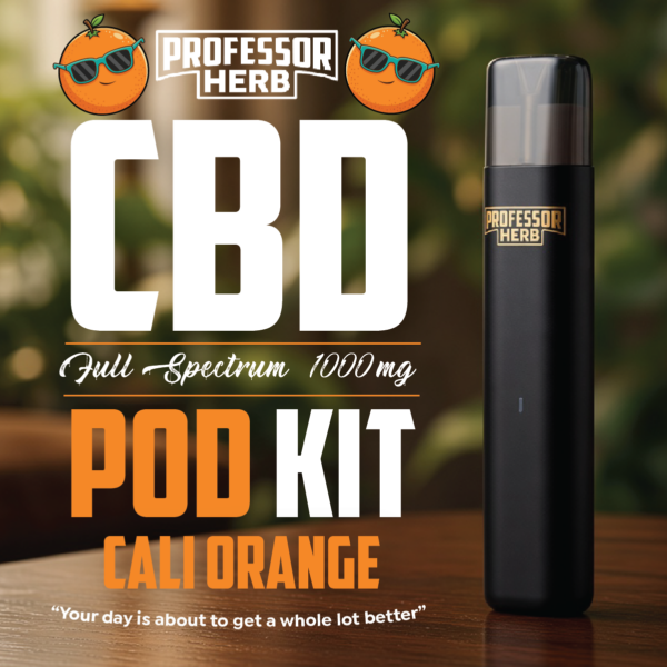 Professor Herb 1000mg CBD Full Spectrum 1ml Pod Kit - Cali Orange