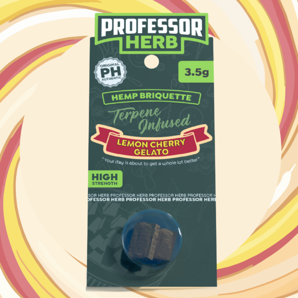 Professor Herb Hemp Briquette Hash (3.5g) - Lemon Cherry Gelato [LIMITED EDITION]