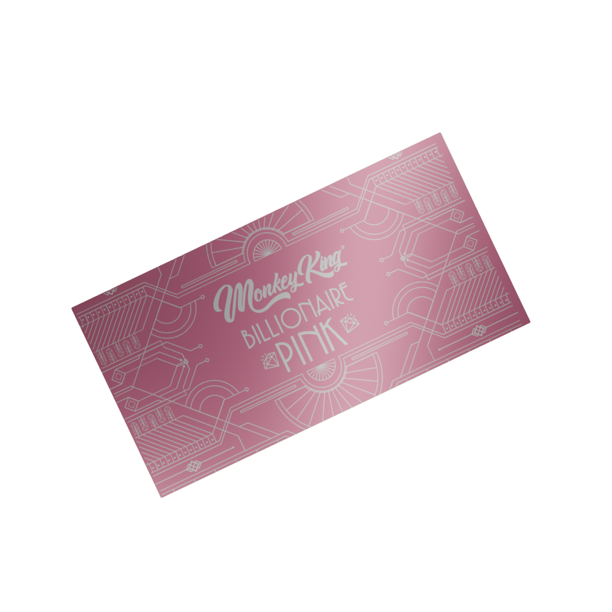 Back cover of Monkey King Billionaire Pink booklet with art deco pattern