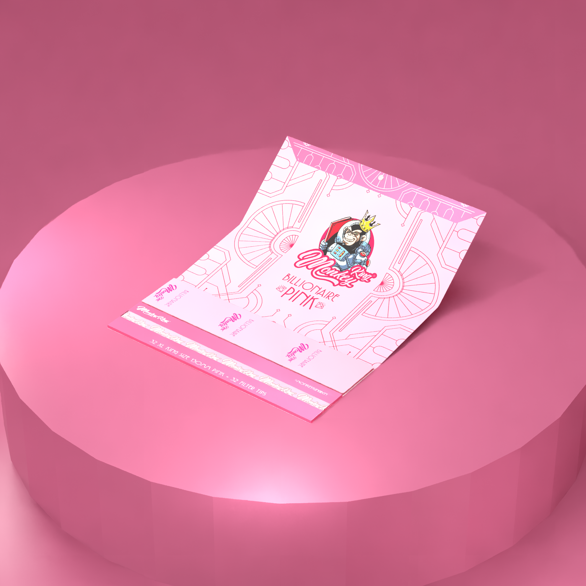 Open Monkey King Billionaire Pink booklet with pink papers and pink card tips