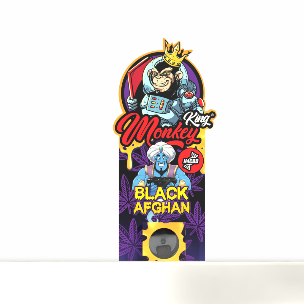 Monkey King H4CBD Black Afghan novelty incense pack on a white background