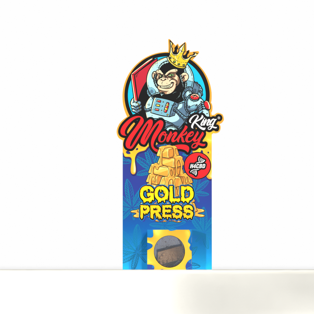 Monkey King H4CBD Gold Press novelty incense pack on a white background