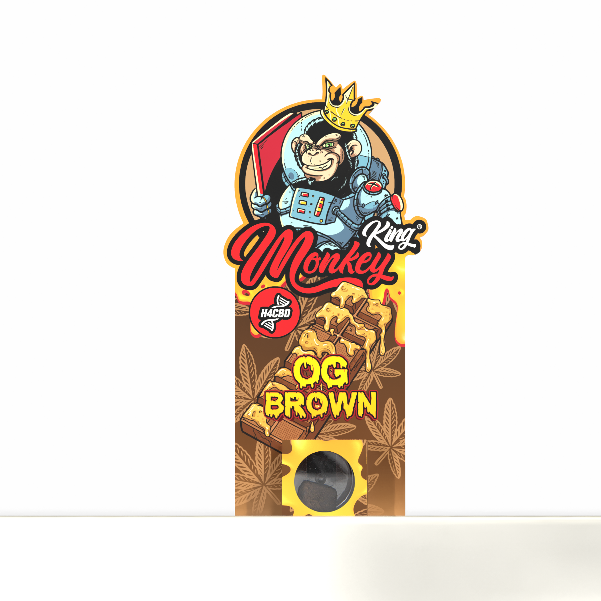 Monkey King H4CBD OG Brown novelty incense pack on a white background